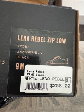 Frye Lena Rebel Zip Low Sneakers in Black